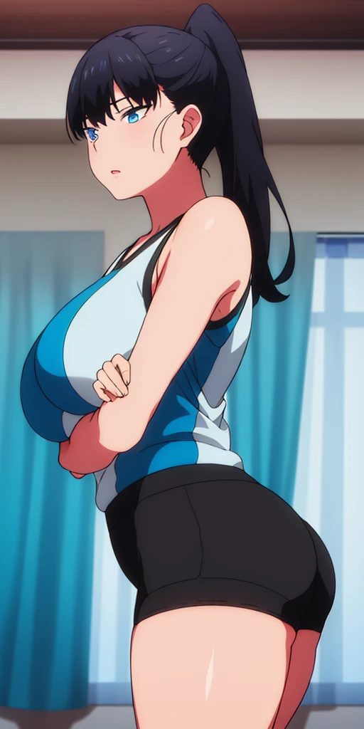 (masterpiece, best quality:1.2), 1girl, solo, standing split