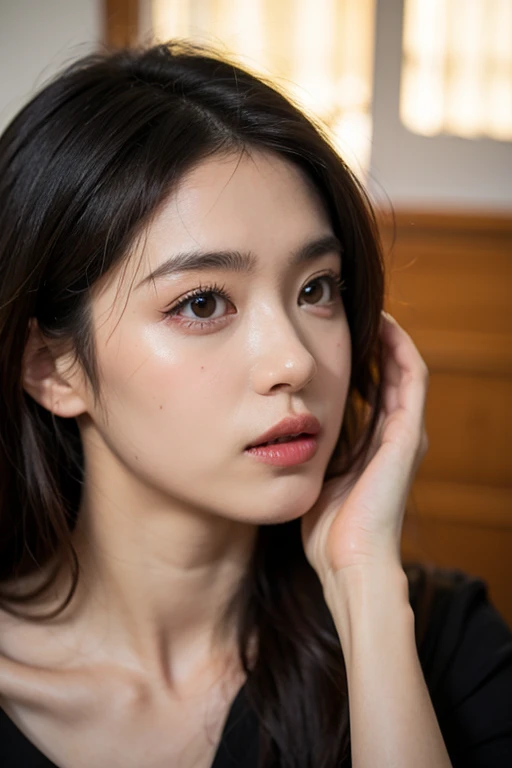 RAW Photos, Japanese actresovie Scenes, Drama, 最high quality, Aunt in a bold dress, (((Female, 65 years old))), (((Wrinkles around the eyes:1.4))), (Photorealistic:1.4), Gravure quality, Photorealistic, (Beautiful and realistic Japanese:1.3), Realistic Skin, Beautiful woman with perfect body:1.4、Beautiful mature woman with beautiful details, Goddess of Eros, (Beautiful and realistic Japanese:1.3), Beautiful Face, Elegant face, Japanese Actress, Beautiful woman, In detail,
(Delicate features), (((Perfect Anatomy))), (((Complete limbs))), (((Full Finger))), ( ((Beautiful and well-proportioned face))):1.2,
Very detailed, Gorgeous Aunt, Aunt, (((plump mature女性1.4)))、Aunt with big, shameless, Sexy woman, Very gorgeous, Aunt, Aunt's insatiable desire, attractive physique, A captivating sight, Perfect physique, Captivating body, Dominant aunt, Cougar, mature, In underwear, Sexy dominant pose,Sensual, Sensual bodies, Full Body Shot, captivating and mesmerizing, Close-up body shot, Full body close-up shot,(Very detailed肌: 1.2), 8K Ultra HD, Digital SLR, Soft Lighting, high quality, Film Grain, Fujifilm XT3, Perfect Makeup, Long eyelashes, (Ultra-high quality glossy lips:1.1), Beautiful Lips, Beautiful glossy lipstick, eyelash,Chromo White Skin, (Flashy makeup:1.4),