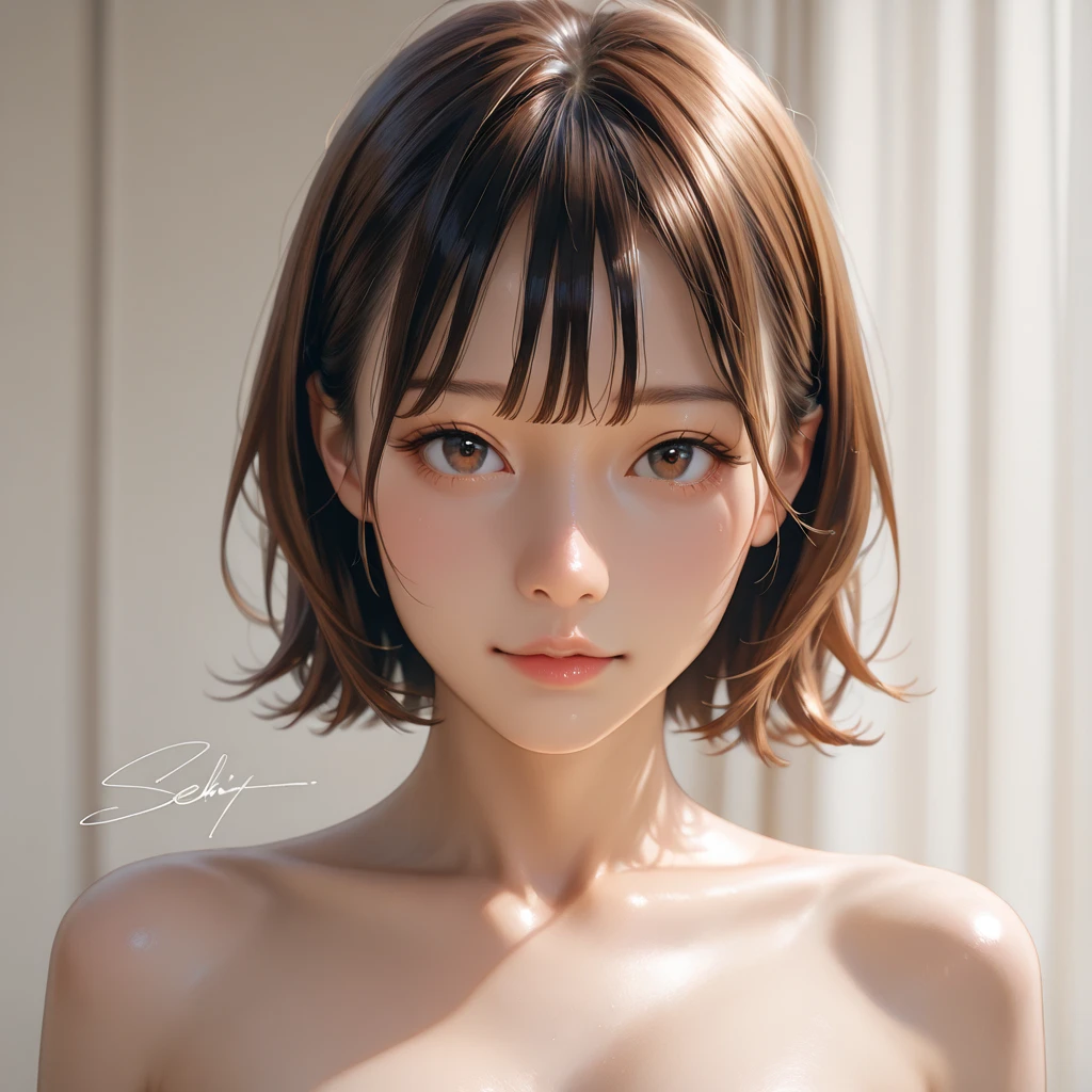 best quality, masterpiece, (realistic:1.2), portrait, 1 girl, red hair, ginger, ((short hair)), brown eyes, detailed face, beautiful eyes, detailed eyes, playful, freckles, young, short bikini black, lingerie, medium breast, intricately detailed, crafted, meticulous, magnificent, maximum details, extremely hyper aesthetic, looking at viewer, grey background