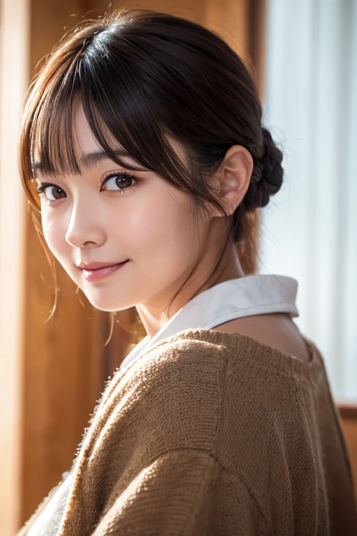 Cute face like an 18-year-old idol Smiling Kindly Japanese Gothic Lolita Cosplay Her hairstyle is twin tails. Cleavage morning Hotel Living Room (whole body) RAW Photos High resolution Genuine Live Action Accurate depiction Realistic