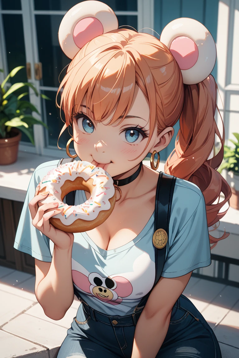 Anime character with a banana in his mouth, eating ice - cream, In an anime style, marin kitagawa fanart, by Naka Bokunen, In anime style, In a Japanese anime style, banana color, she is eating a peach, colored sketch, made with anime painter studio, high quality colored sketch, Eating ice cream, banana in, Ecchi anime style