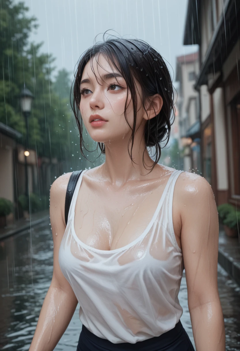 masterpiece of ExtremelyDetailed (ProfessionalPhoto of Stunning women:1.4) Looking at Sky, (((Downpour))), BraidHair with bun, (Joyful Expressions LifeLike Rendering), ((Extremely detailed beautiful face and eyes)) BlushAhegao SmoothArmpit LiquidSoap WhiteBubbles (((WetHair))) BREAK PUNIPUNI ((Britney Spears))britneyspears-smf, Beltbra, MysticSight, (Torrential Rain:1.4) (SparklingDrops:1.28) (Overflowing HUGE Underboob Overflowing WaterDrops Overflowing water)(((WetHair WetFace WetSkin:1.37))), (SFW), HiddenHands, MotionBlur (BokeH:1.4), (no extra limbs), (no extra eyebrow), DynamicAngle