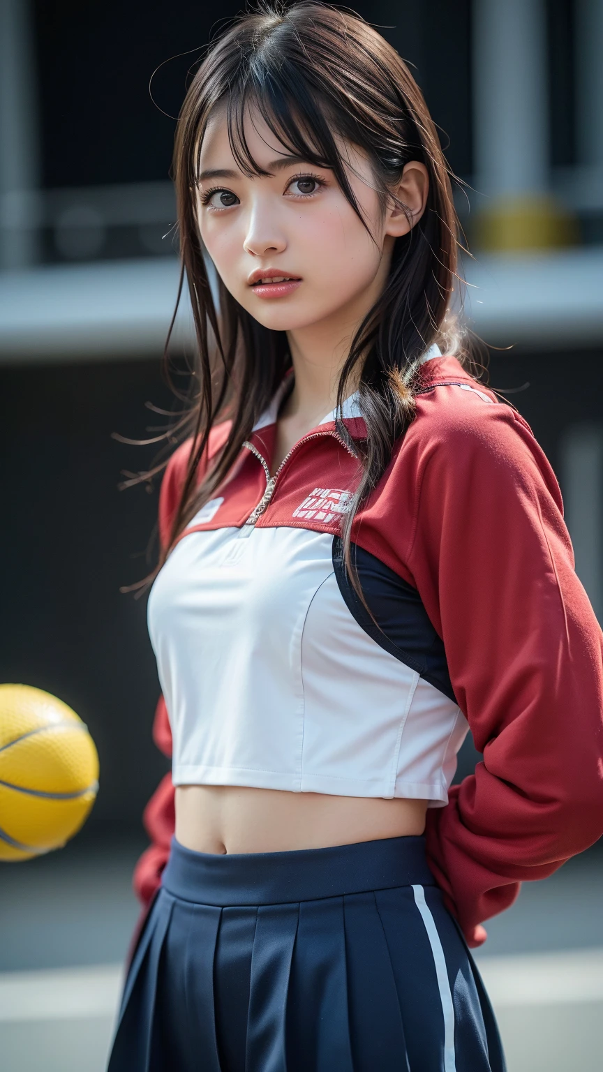 absurdities, RAW photo, Highest quality, (raw-work: 1.3), High-detail RAW color photo, Professional photo, extremely detailed 8k CG wallpaper unit, photo-realistic, realistic, RAW photo, work- premium, best quality, High Resolutions, illustration, 1girl, 18 years old, strong, Asian, korean, black hair with strands in the front, straight hair, medium length, Random hairstyle, Strong legs, Perfect beautiful face, cardune lips, beautiful realistic eyes, Pale skin, Detailed skin texture, Very large and natural breasts, small. athletic, strong body. Serious. Sweaty. MMA fighter, UFC fighter. Have oral sex. sucking a nipple She looks amazing. (Orange motocross jacket with green details, Biker clothing. Detailed design), UFC octagon.