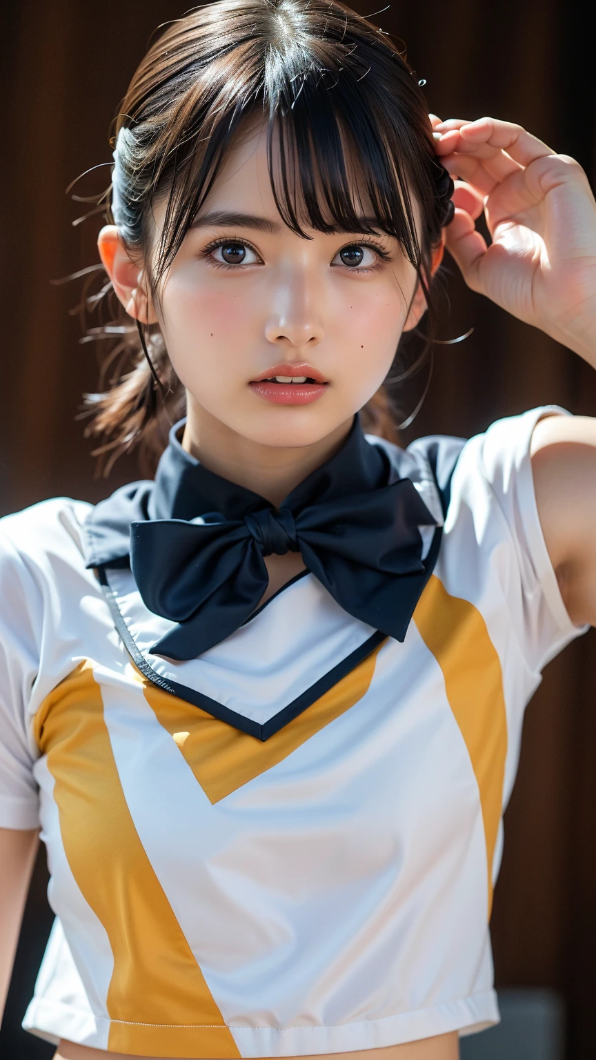 (8k, RAW Photos,highest quality, High resolution:1.1), (Ultra-realistic:1.4),(Realistic, Realistic:1.3),The Beauty of Japan、Rhythmic gymnastics club、Rhythmic Gymnastics Uniform、((Upper Body:1.3)),nsfw, (spread pussy:1.3)