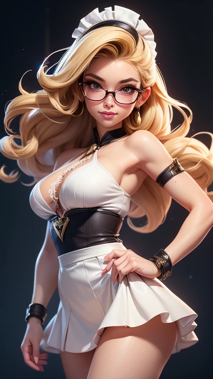Teen hot fair chest and hard, top gift neckline topless, glasses with golden frame, golden cross earrings, pircing in the circular mouth, fit and well-defined body, enhanced muscles, chiselled abdomen, artwork, ultra realistic shading, realistic full texture 4k, shy look with pleasure, medium wavy blonde hair, shiny and silky, Beautiful and perfect teenager in every stroke, Full HD 4K wallpaper