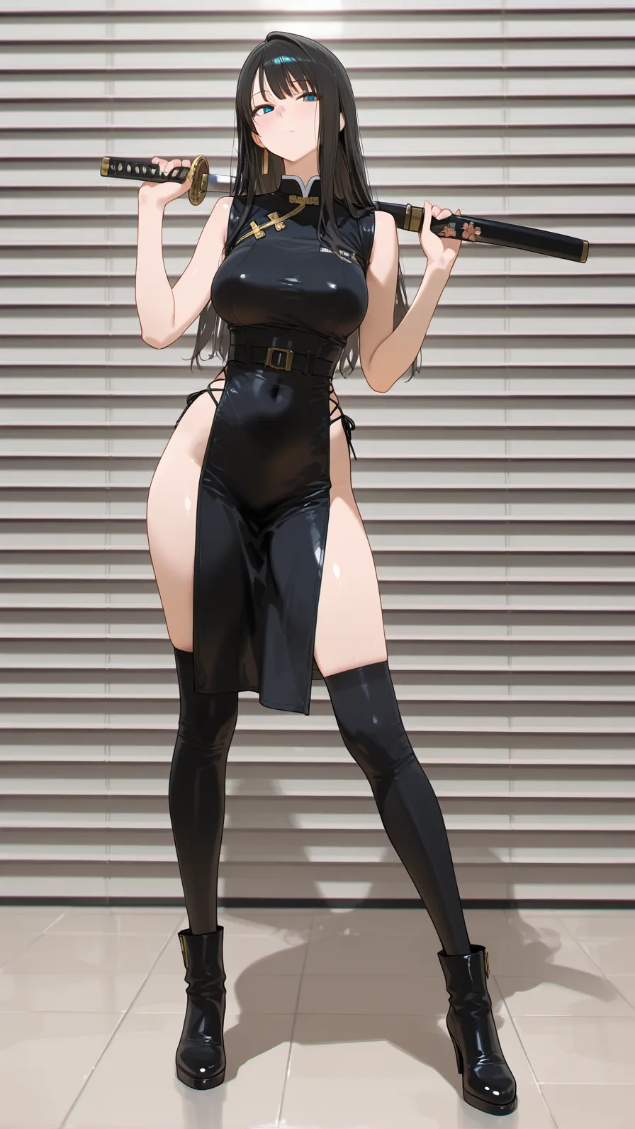 a close up of a woman in a black leather outfit, anya from spy x family, seductive anime girl, cutesexyrobutts, makoto shinka, succubus in tight short dress, fine details. girls frontline, sexy dominant pose, from girls frontline, female action anime girl, asuka suit under clothes!, dominatrix, yayoi kasuma