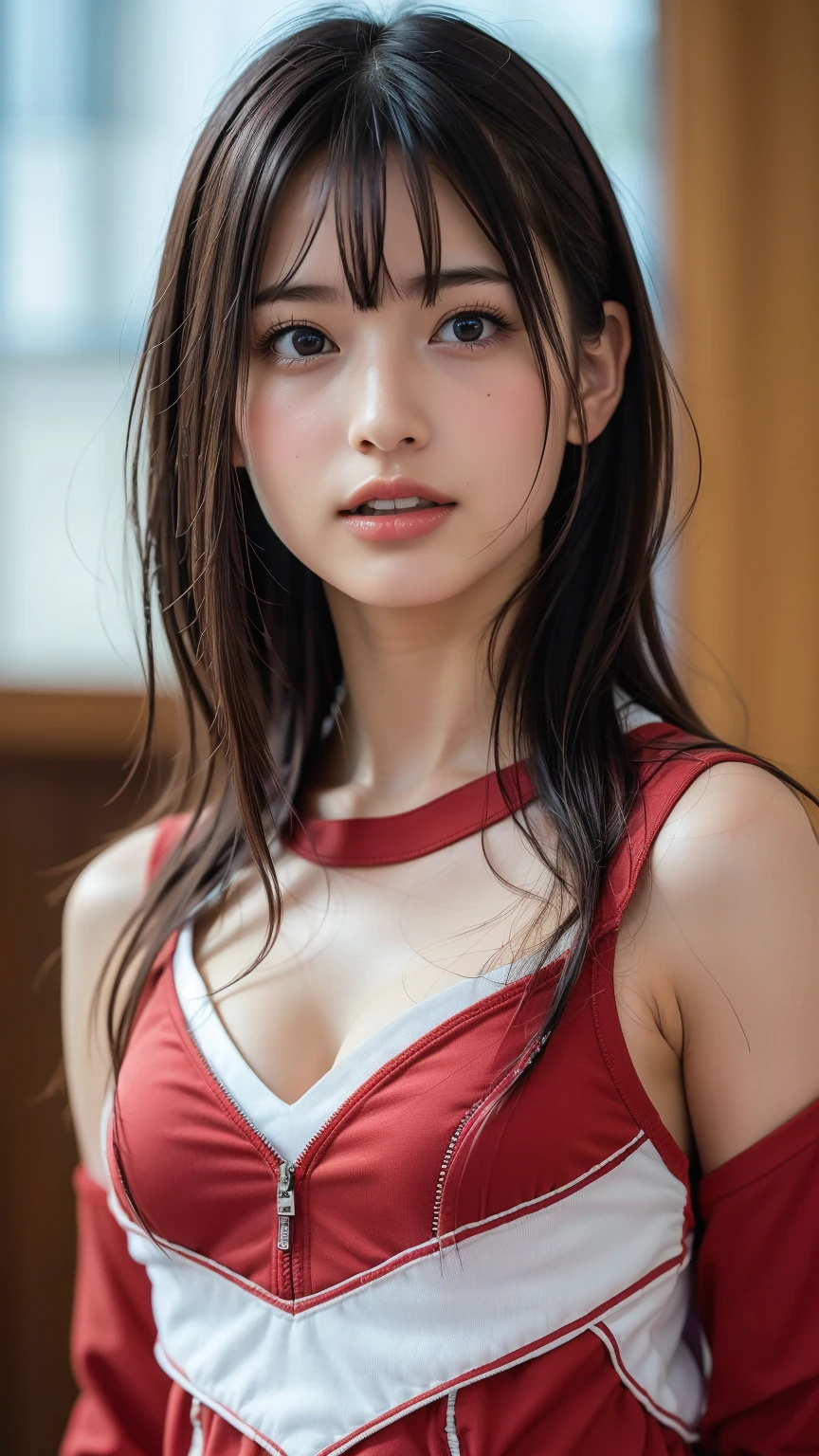 Portrait of Monkey D. Luffy from ONE PIECE, Japanese anime, anime character, realistic human, raw photo, high-definition, photography, ultra-photorealistic, style with Nikon D850, focusing on realistic details and expressions, –ar 9:16 –v 6.0