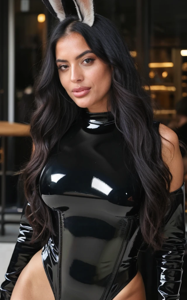 anikate, a headshot of a stunning woman with long dark flowing hair, (wearing shiny_bodysuit), (8k, RAW photo, best quality, depth of field, ultra high res:1.2), (absurdres, intricate, photorealistic, masterpiece, ultra-detailed:1.3), <lora:epiNoiseoffset_v2:0.6>, <lora:add_detail:0.7>