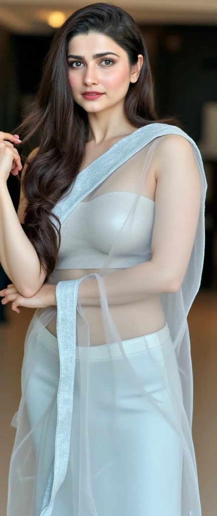 Sexy indian girl in saree with large breast and ass, seductive, ultra definition,bindi on head
