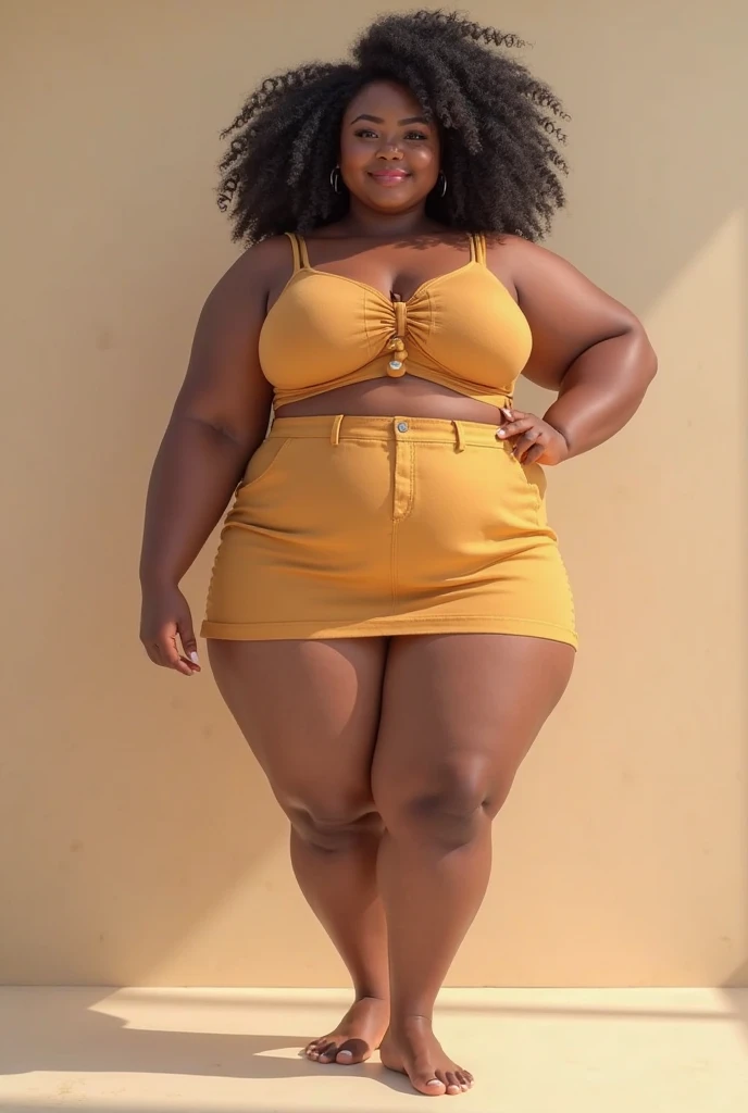 black woman, young goddess, gorgeous black lady, gorgeous black woman, gorgeous female, light skin, beautiful goddess, 24 years old, beautiful eyebrows, brown eyes, very beautiful, fitness body, very attractive, dear, very sweet, beautiful, beautiful model posing, long hair, hourglass waist, wide legs, medium breasts, big buttocks, alone, curvy figure, beautiful thick, thick body, wide hips, thicc, curvy model, curvy accentuated booty, curvy body, skinny waist and thick hips, yello shirt, red sckin