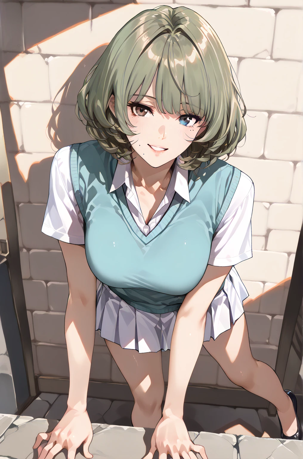 、(masterpiece、Highest quality)、Highest quality, Ultra-high resolution, (((masterpiece))), alone, Sweat、Big eyes, Composition from the front、Shortcuts、Embarrassed face、Blonde Hair、Cut your hair short、School classroom、skirt、short hair、Browsing Caution、Upper body naked、Breasts exposed、Nipples、Large areola、Sitting in a chair without a backrest、Internal Medicine Examination、Woman showing her body、belly button、真Composition from the front、School Insurance Office、curtain、cubicle、window、door、Fluorescent lamp
