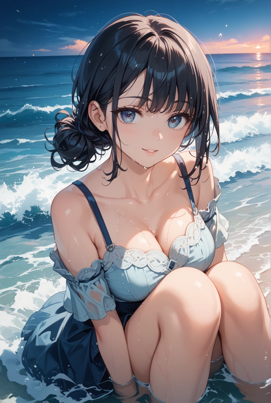 (Official Art、最high quality、Unity 8k wallpaper、32k、masterpiece、Very detailed、超A high resolution、reality的、Photorealistic:1.2)、(Natural soft light:1.2)、Fire glow effect、Film Grain、Best Shadow、Rim Light、Side light、Side Shot、(Very detailedで複雑な3Dレンダリング)、詳細なbeautiful faceと目、Sharp pupils、Real students、whole body, Sandy Beach、beautiful face、Blurred Background、18 year old beautiful girl、Shiny skin、beautiful濡れた黒髪、I pulled up my wet shirt、Wet pink plaid mini skirt、(Thighs Thighs:0.9)、barefoot、curve、Dynamic pose、Laughing with your mouth open、(beautiful breasts:0.9)、I see your white pants、(Transparent nipples)、((On the beach in Oahu in midsummer))、((Kneel))((10 years old))、(8K high quality), (最high quality), (RAW Image Quality), (reality), (that&#39;s photoreality的:1.37), (high quality),(Super detailed),(最high quality), (Very detailedな), (beautiful), (masterpiece)、Very detailed、Vivid as a photo、Fine grain、Gradation、Perfect anatomical figure, Nikon Z9 80mm Renaste Piece、alone、Detailed pattern、Very bright natural light、Too bright natural light、Shining sunlight、