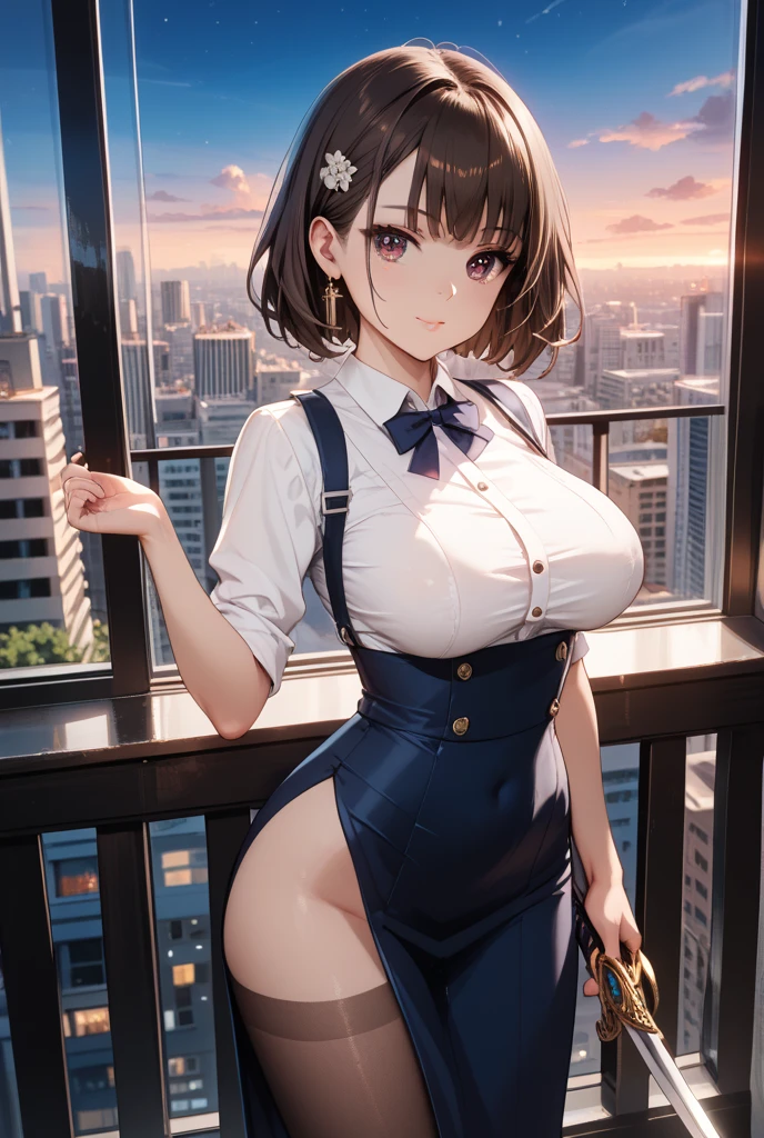 (Very delicate and beautiful:1.2)Supermodel,Perfect Shape,girl's,,Knee socks,Beautiful legs,beret,Gentle expression,Pampered look,Innocent face,ミニskirt,Big Breasts,Beautiful breasts,Sensual,Bike Shorts,,Givenchy,masterpiece, highest quality, High resolution, 8k, , skirt, uniform, short hair, Messy Hair, blush, Sexy pose, Big Breasts, seductive pose, sweating,, sweating, Cityscape, Crisp details, Super Detail, Realistic skin texture, surface details, Beautiful eyes in every detail, Medium Full Shot, Girl with sword,Flame Background,