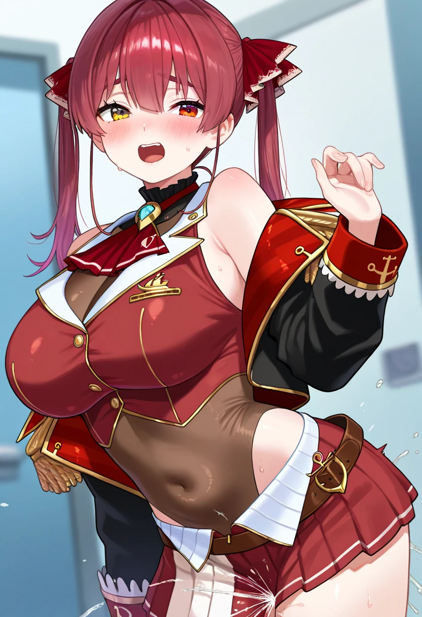 Masterpiece++, Best Quality++, Ultra-Defined++, Ultra-Defined++, 4k++, 8k++, (background focus)++, highly detailed, ((torture chamber))++, ((1 MILF)) , ((((Mature woman with a 2m leather whip))))++++, (((Swinging a 2m leather whip)))+++, ((((Standing))))++ ++, ((sadistic smile))++, ((red uniform))++, ((black skirt)), (red thigh boots), (FGO Queen Maeve), ((white gloves)) ++, (red military cap), (super shiny hair and skin), (pink hair)), (golden eyes)+, white skin, long hair, (bun hair), (sunlight), (( Beautiful)), (huge breasts_body: 1.5), (huge breasts_breasts: 1.5), muscular girl with clearly visible abs and muscles, sweaty body, cleavage, liveliness, (cleansed and shaved abs, Tight muscle thighs) +, cold expression, perfect eyes, perfect hands, perfect nose, FGO Queen Maeve, bright atmosphere, (wet effect) +, (light effect), (movie-like light) +, (like Wright's movie) +