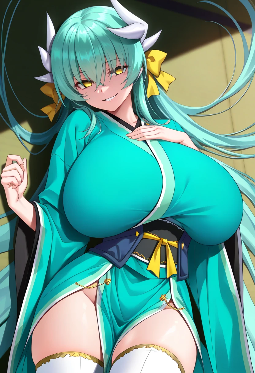 Playing in the tide,Luxley, Split color hair, Wind, Flying petals, stainedglassai, ornamental, Intricate details, dufkova, 8K, Super long hair,Big braid ponytail,Ahoge, Wavy,(colorful kimono:1.5),Rainbiu color kimono, Girl's geisya,alraune,flower, alraune,(colorful colorful clothes:1.9),(gigantic huge tits:1.3),Gentle smile,See audience view,Charming smile,