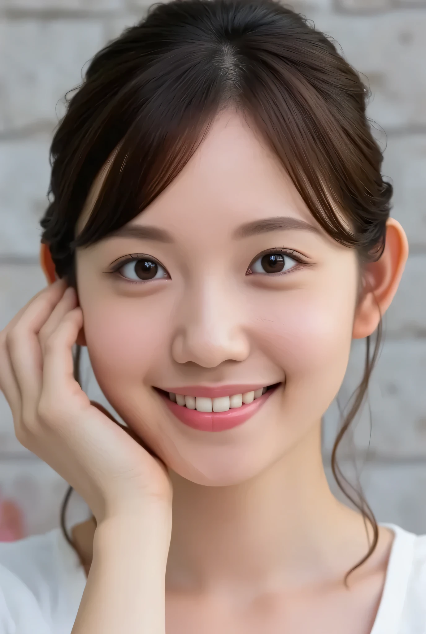 looking at viewer, beautiful skin, beautiful eyes, beautiful face, highly detailed eyes, make up, masterpiece, Super Details, Best lighting, Realistic and Realistic Pictures, high definition RAW color pictures, slightly smile, 田中瞳, Hitomi Tanaka, detailed, realism, skin texture style,
