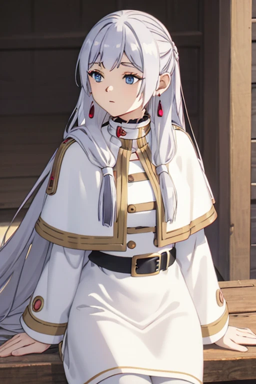 (Highest quality, masterpiece),sexy, erotic, One Girl, 18-year-old, Contempt, pride, Long silver hair, ((Green Eyes)), View your audience, View your audience, Warm Light, ((White Dress)), ((Are standing)), (Small breasts), ((Lifting her skirt to show her butt)),((Black pantyhose)), Two ponytails,upskirt