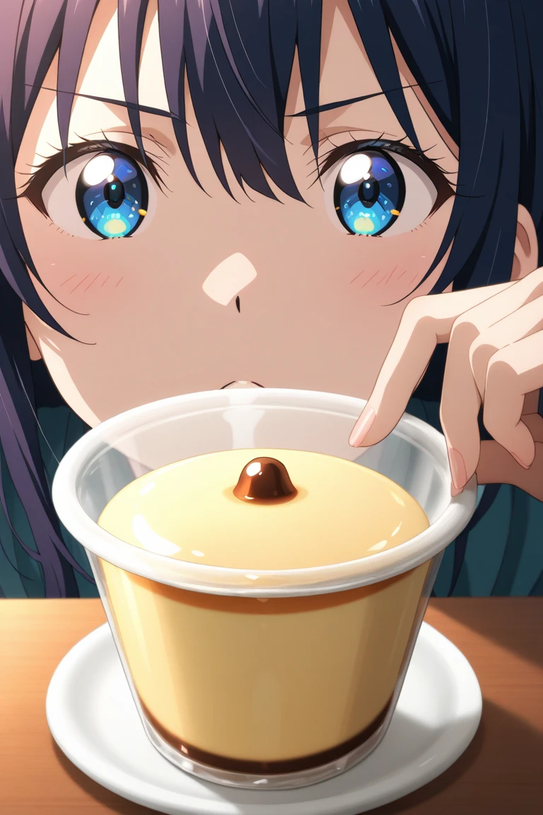 in the cup,in cup,1girl,solo,orversized object,minigirl,cup,saucer,inroom,swimsuit,frills,18yars old,bathing, indoors,huge breasts, full body,,
, purple hair,light smile, <lora:itc-loco:1:ITC-LC>