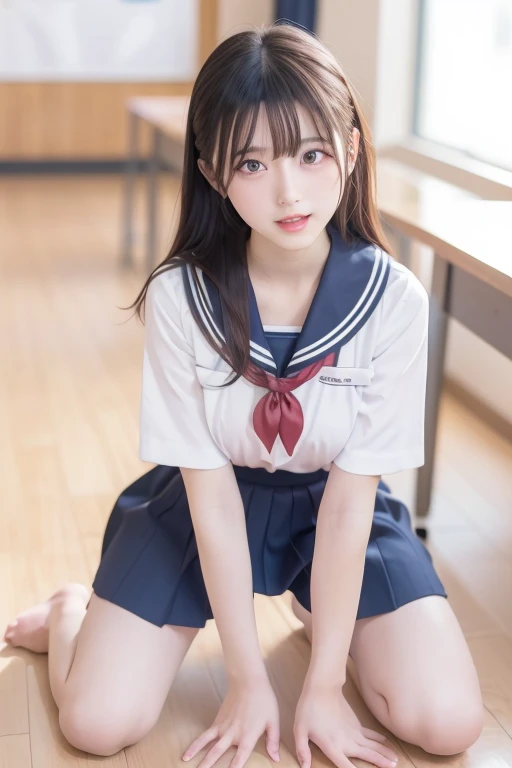 ((Browsing Caution))、((Spread your legs wide))、((Spread your legs))、Cleavage、((Small breasts))、((Small breasts))、((I can see your thighs))、超Genuine(Cute 10 year old girl Sitting at a desk in uniform、((Cowboy Shot))、Japanese、Japanese、Japanese girls uniform、Surreal、Cute Hairstyles、beautifulアニメの女子高生、Cute school girl、8k CG、画像-perfectionな顔 、perfection、beautiful、masterpiece、Professional artwork、Famous works of art、perfectionな顔、beautiful顔、beautiful目、((perfectionな女性の身体))、1 person、(Immersive atmosphere、Chiaroscuro: 1.5、Bright light: 1.2、Bright lighting )、、(blush:0.5)、attractive appearance、fine grain、Thick thighs、Detailed Background、Write Boundary Depth、Genuine:1.3、女の子1 person、shirt、Pleated skirt、 、Sitting、whole body、(Zhou Haoguang:1.3)、(Video Compositing:1.3)、(neon:0.1)、(High resolution:0.1)、Accent lighting、barefoot、barefoot