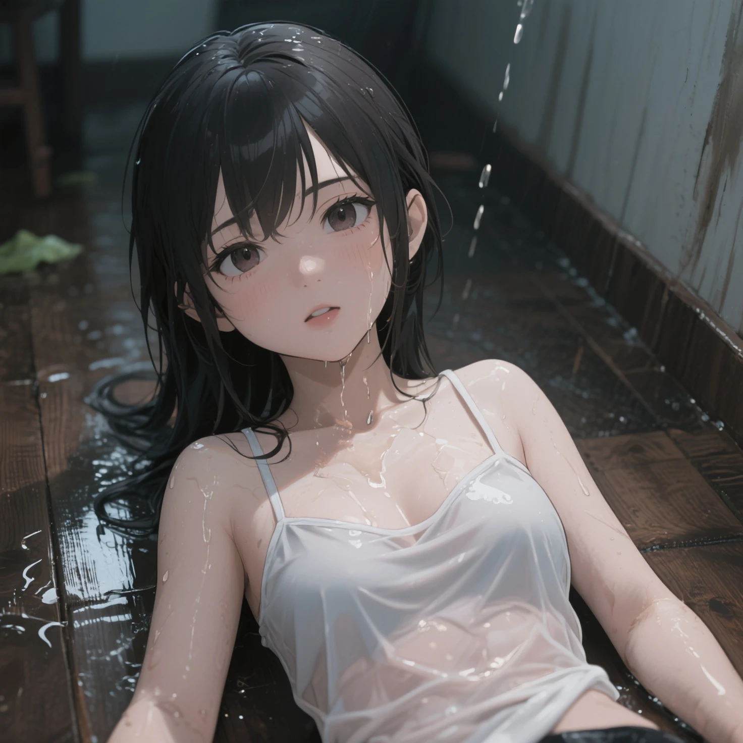 "With beautiful fair skin, delicate, delicate facial features, - a lovely girl, long hair, bright colors. Bright, bathroom, drenched, (wet), (sprayed), (towel wrapped), (full-body), cute, 8K quality, extreme details, realistic movie lighting, good facial features,