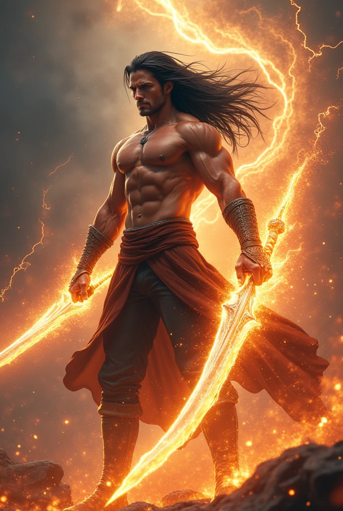 want a person using powers of destruction and chaos and with hair flying