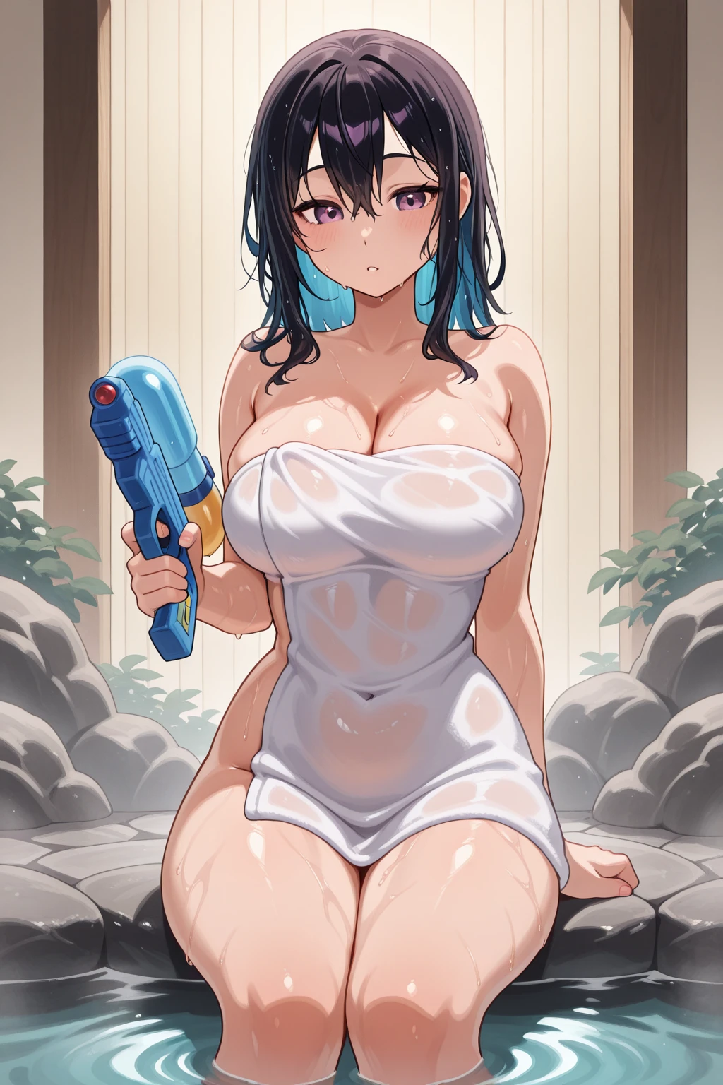 artwork, Attention to details, beautiful punk girl, big breasts, short black raised hair and black eyes, with a white shirt, bare legs, black panties, whole body, barefoot, trapped inside a transparent jar, waxed inside, inside the jar, whole body en el frasco, sentada inside the jar, barefoot