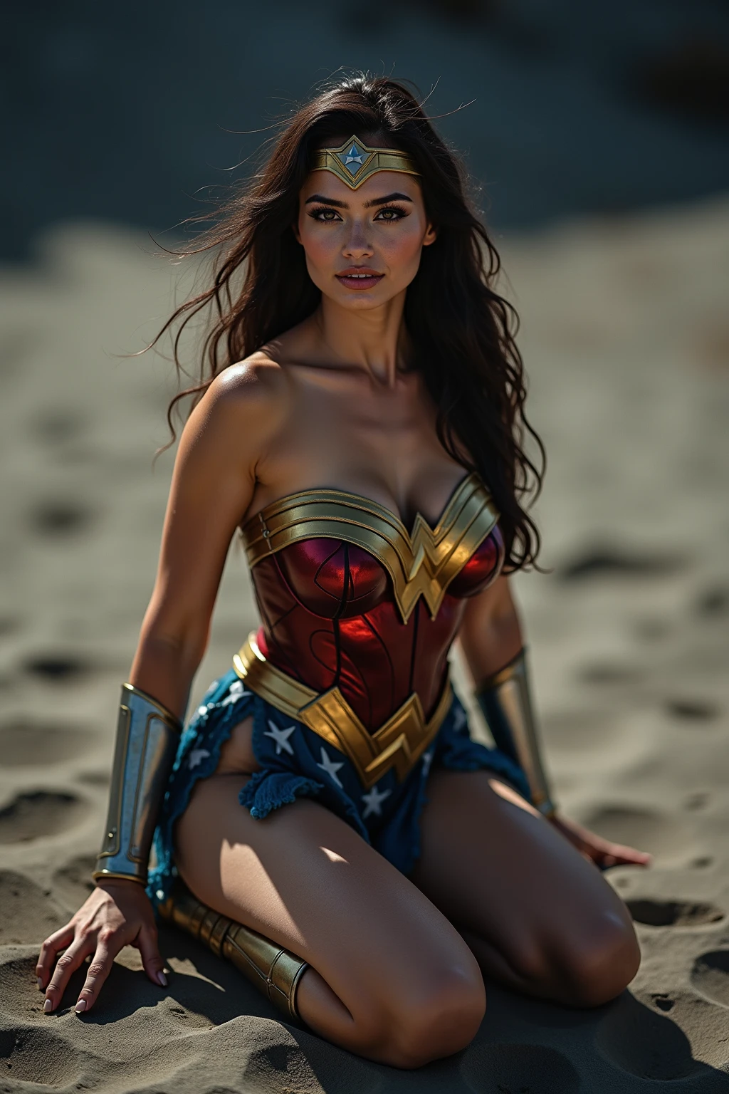 Wonder woman sitting on me in cow girl position