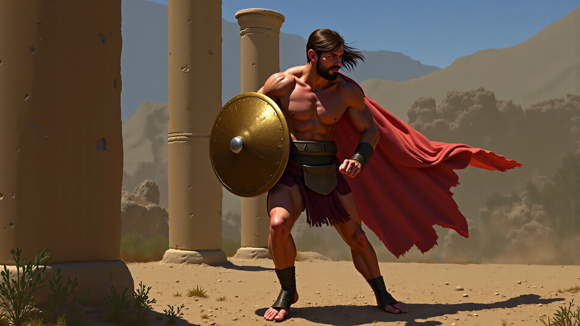 1man, Amazon Warriors, ancient battlefield,  action