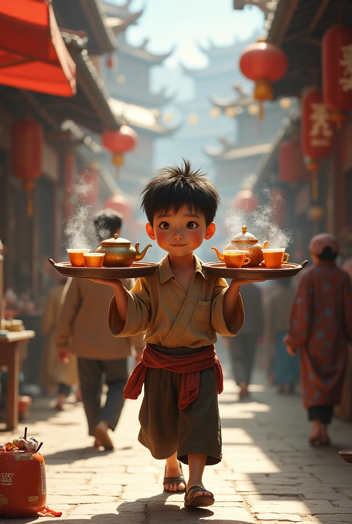 A boy selling tea in universe 