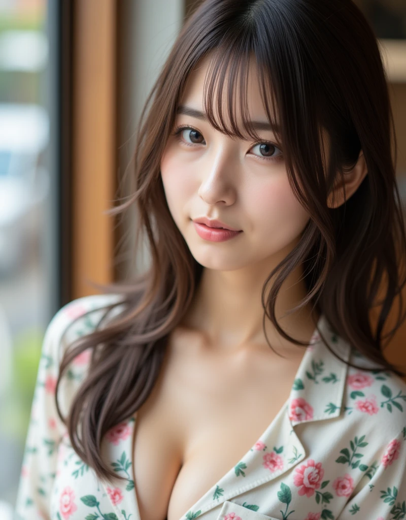 Skin texture must be natural, With such detail that pores can be finely identified, Skin should look healthy, Use natural light and color, (8k, RAW photo, top quality, masterpiece: 1.2), (realistic, photorealistic: 1.37), beautiful detailed face, beautiful detailed eyes, one girl,(full body:1.2), beautiful long hair, 27 years old, big breasts, full body, wearing a coat that covers her skin, (pose for instagram:1.5)