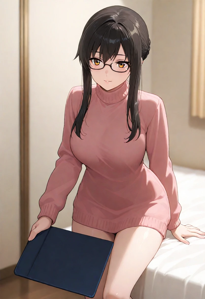 1girl,18yo,perfect hands, perfect finger,perfect anatomy, masterpiece, best quality,realistic, hyperrealistic, 16k hdr,, aamii, short hair, black hair, blue eyes, glasses,(karate gi,:1.2),(no pants,no bra,cleavage:1.1),(micro panties:1.1),(sweat:1.1), (judo hall:1.2),(red blush,smile),(dynamic pose,sitting:1.2),from below,cameltoe,show off panties