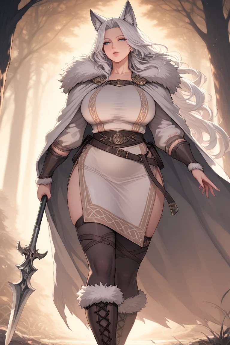 A portrait of the zodiac sign Leo as a gorgeous woman, very detailed face, with long blonde hair, with rich brown eyes, with beautiful golden mane, lion's mane, stern expression, regal, intricate, digital painting, full body shot, intricate, digital painting, thick, curvy, tarot card