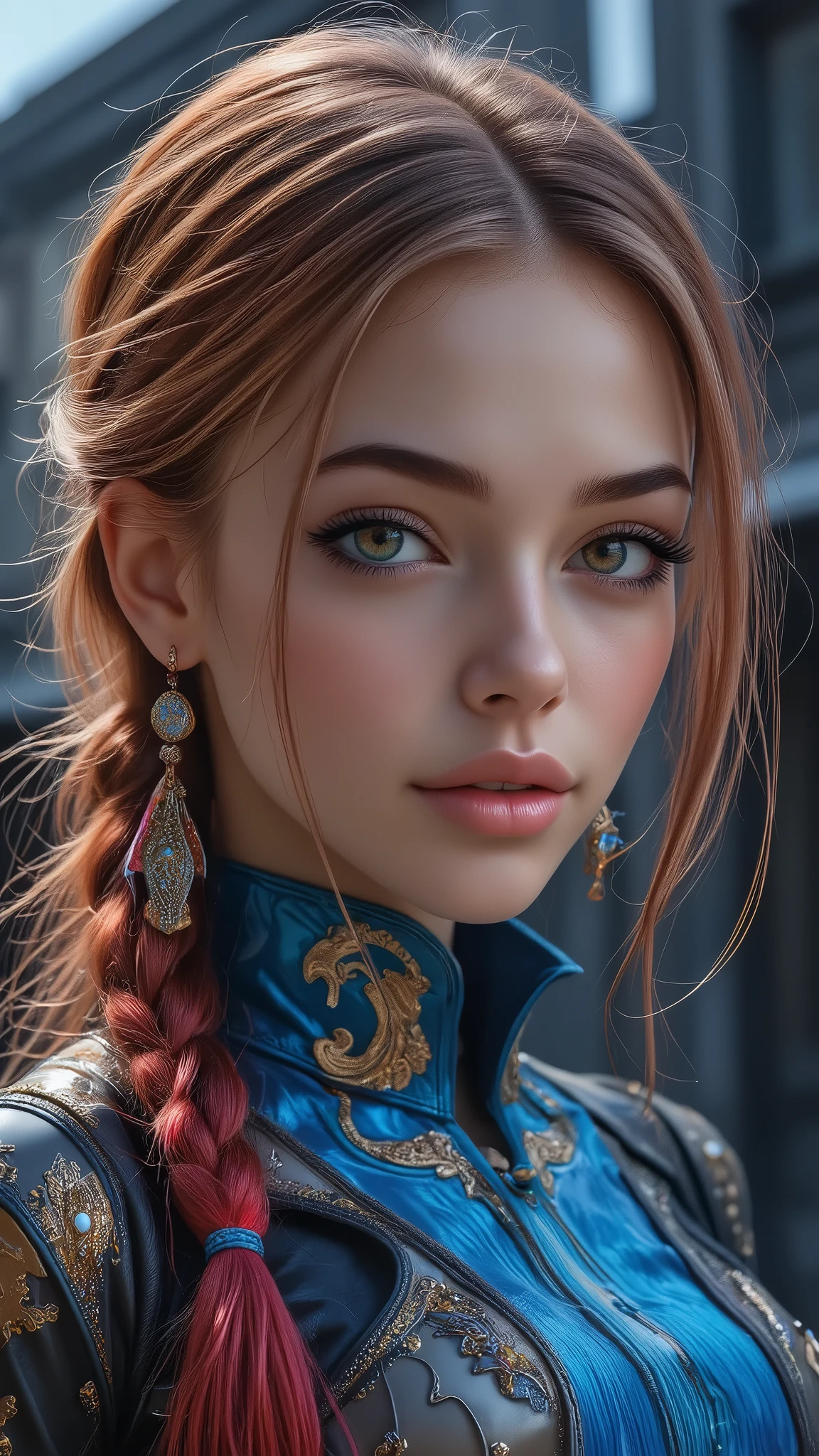  { [Style: "masterpiece, realistic, (photorealistic Realism), ultra-detailed, Hyper high resolution" - "(Hyper quality, intricate ultra-detailed digital art)"](Key Directive: - ("The priority is the anatomical accuracy and texture of the materials" - "Ultra-sharp human eyes with biological accuracy") "{Eyes:(acid-resistant terminology)(macro-details:1.3): Moist corneal surface(visible aqueous layer:1.2)Hyper-detailed iris stroma ((brown:1.3) with gold flecks) Precise limbal ring (slightly neons pigmentation:1.25)Pupil micro-texture (irregular edge authenticity:0.9) * Vasculature in sclera(subtle red veins radiating from limbus)" - "Lashes: blue individual synthetic fibers (crosshatched roots:1.2,clump-free separation)" | Hair: "red two-braid with split-end realism(neon light diffraction patterns)" | Pose: "combat-ready stance (plausible spinal twist)" Technical Specs:(Optics: - "Zeiss Otus85mm f/1.4 lens(eye refraction calculations:0.66)" - "Shutter Speed:1/500(freeze eye micro-movements)" - "Focus Stacking:7-point coverage on iris plane") (Post-Processing: - "Frequency separation for skin vs eye details" - "Selective sharpening: eyes180%,hair120%" - "Denoise: luminance20,color35(retain corneal speculars)")(Avoid: "pupil distortion, uncanny valley asymmetry, plastic-like wetness") a fairytale-like picture , beautiful princess님, full body photo, A well-drawn fairy tale, beautiful princess, , a fairytale-like picture , Detailed description, A well-drawn fairy tale, Vivid expression , Detailed facial features, Luxurious Outfit, colorful jewelry, graceful posture, Fantastic Backgrounds, magical atmosphere, Sophisticated contrast treatment, Detailed texture expression, Precision drawn with expert craftsmanship, Vibrant colors, Detailed texture expression,(Rendering engine: "Unreal Engine 5 path tracing, 16K texture maps") Anisotropic Filtering,Maximum Sharpness and Sharpness,Albedo and Specular maps,Surface Shading,Precise simulation of light-material interactions }}