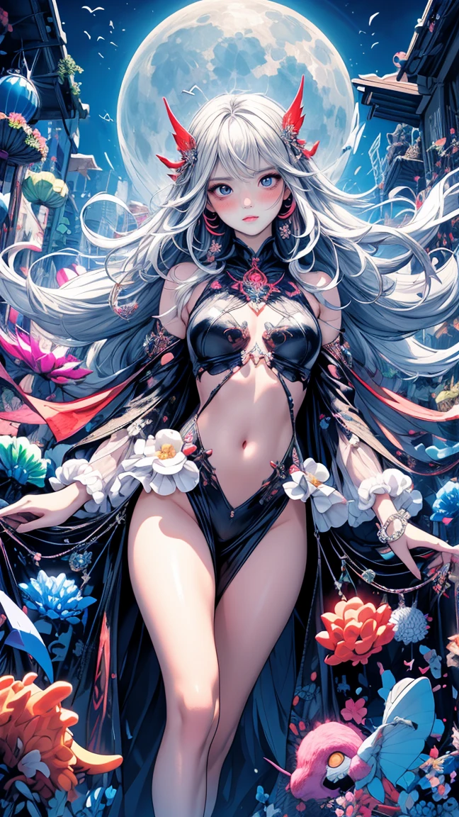 official art, unity 8k wallpaper, ultra detailed, beautiful and aesthetic, beautiful, masterpiece, best quality, (zentangle, mandala, tangle, entangle), (ecstasy of flower:1.2), dynamic angle, cowboyshot, the most beautiful form of chaos, elegant, a brutalist designed, vivid colours, romanticism, atmospheric, (pureerosface_v1:0.3),