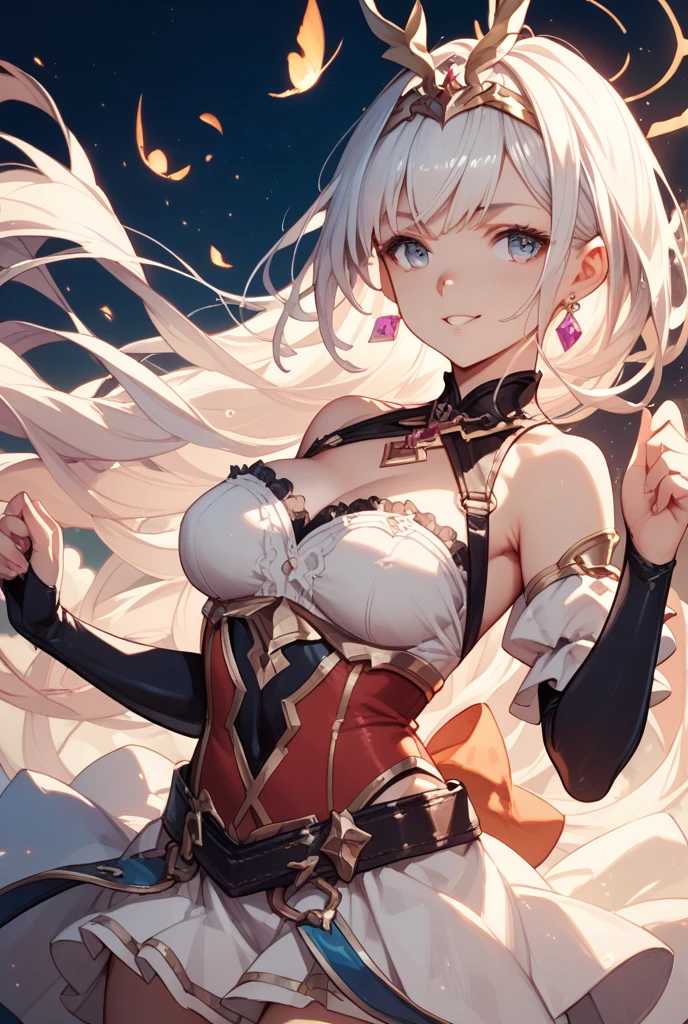 ((((masutepiece、top-quality、Brown-skinned、Long body、large full breasts、Brown skin color、perspiring、fullnude、fullnude、ssmile、Silvery hair、Lively、))))、Silvery hair、red eyes、(((Pose with emphasis on the chest,)))、(((((Brown skin、Brown-skinned、Beautiful abs、long legged))))),((sun burn)),Whole human body、(((Shyness)))、Realistic skin type、an anime girl、Detailed Digital Anime Art、A seductive anime girl、extremely detailed art germ、a hyperrealistic schoolgirl、Ilyakukvshinov、Smooth Anime CG Art、Ultra Realistic Woman、ig model、ArtGerm、Photorealistic anime girl rendering、digital anime art