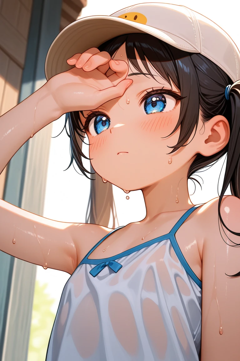 barefoot, blue bow, blue bowtie, bow, bowtie, cleavage, cleavage cutout, clothing cutout, dress, gloves, pencil dress, (rei no himo:1.5), short dress, white dress, white gloves, masterpiece:1.3), (High resolution), (8K), (very detailed), (4k), (pixiv), perfect face, beautiful eyes and face, (最high quality), (Super detailed), detailed face and eyes, black pantyhose,pubic hair,黄色いPeeを漏らす裸の女の子,1 girl,alone,spread your legs, embarrassing, blush,いPee, (sweating:1.4),spread your legs,1 girl, (alone), High resolution, use_fast_no_frozen_style, use_fast_no_frozen_style, high quality, 1 girl, nude, Pee, squat, touch the vagina