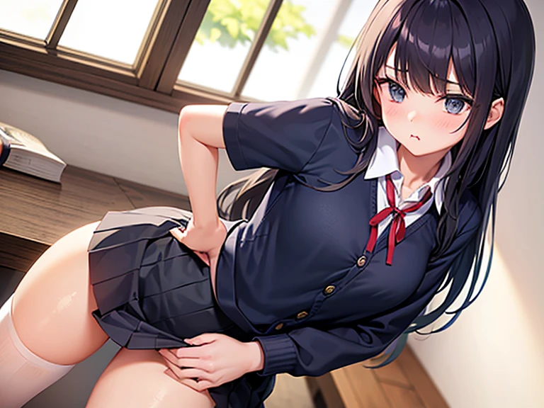 (((Spread your legs、Shooting from below))、(((Accentuate your breasts、Shiny underwear、、セクシーなUniform Sailor Suit、mini skirt)))、Highest quality, 8k, masterpiece :1.3)), whole body, Sharp focus :One Girl,Glowing Skin,SSexy pose,Highest quality,Tabletop,shape,Very delicate and beautiful,Hmph,8k壁紙,wonderful,In detail,Official Art,Very detailedなティッカーUnity 8k壁紙,Incredibly ridiculous,Large file size,Very detailedな,High resolution,Very detailed,Beautiful detailed girl,Realistic,X-ray,The queue is full,(((セクシーなUniform Sailor Suit、mini skirt)))、(((Big Breasts、Black Hair、セクシーなUniform Sailor Suit、chool、classroom)))、Stand upright、Cleavage , ((Long black hair、))、Uniform Sailor Suit、exy pose、Hairstyle: Ponytail、both hands、Beautiful belly button