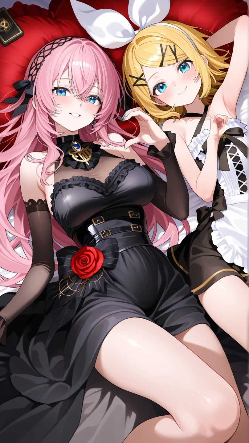 ((female1people))、((highest quality)), ((masterpiece)), (detailed), Perfect Face、Momo Belia Deviluke、Pink Hair, Purple eyes, femaleは男の妻になる、big red gemstone engagement ring、short hair,jewelled tiara、femaleは性処理をする、Earrings、Red lipstick、An iron collar with a large red jewel、A luxurious veil、 ((Black shiny zentai)),The tights are tight to the body 、Gold embroidery on full body tights、Huge breasts、Bracelet、jewelled waist chain、Wear beautiful jewelry、(Latex suit covering the whole body in black)、black shiny gloves、Black shiny boots、Bedroom、((Give a to a man))、(She happily gives a blowjob to a guy's dick)、The man's dick is huge and erect、A man is having his erect penis given a blowjob、Big dick、The man pulls out his dick、Married to a man式、Married to a man、femaleは男抱き合い誓いのキスをする