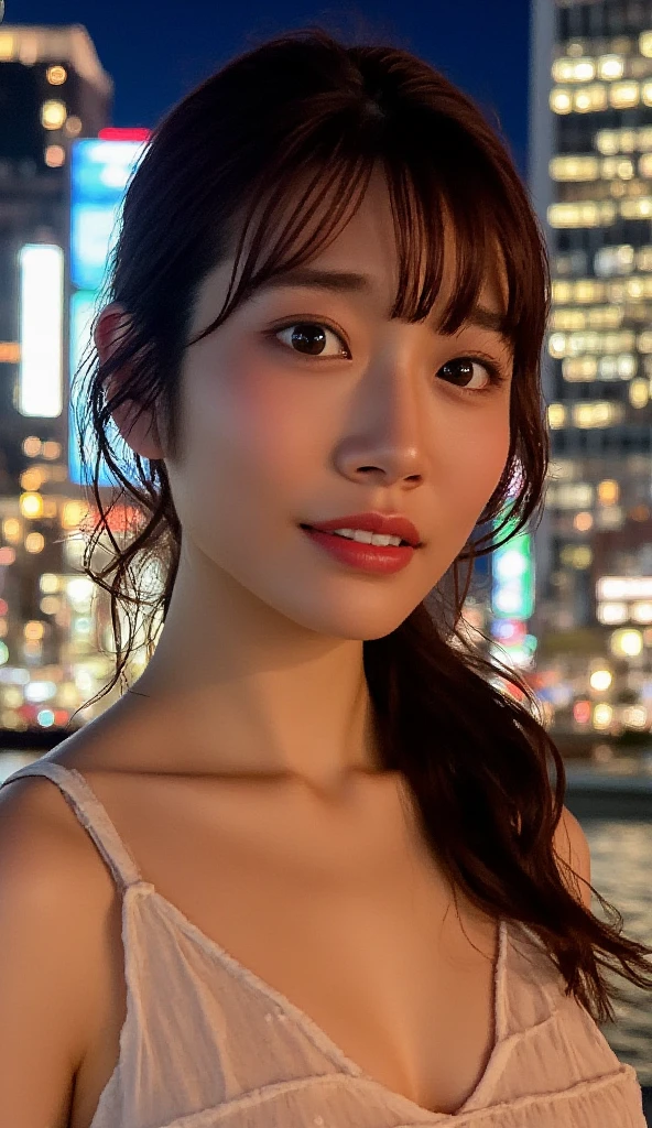 Top Quality, Photorealistic, 8K, High Resolution, Girl, 1 Girl, Women, (Skin Dent), (Big Breasts), (Professional Lighting, Bokeh), (Street), (People, Crowd: 0.6), Market, (Night: 1.2), (Brown), (Blouse: 1.5), (Portrait: 0.6), Gorgeous, Bloom, (Floating Hair), Braided Hair, (Light particles, Lens flare, Lumine particles: 0.6), (Dynamic Pose: 1.2), Soft Lighting, (((vulgarity)), silly,