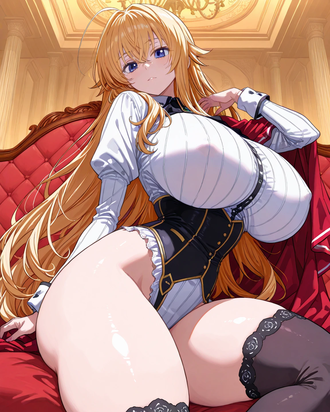 ((Highest quality)), ((masterpiece)), (detailed), (Perfect Face)、The woman is a naked Queen Serenity, and is being held and caressed by a strong demon while he inserts his penis into her pussy and ejaculates a large amount of semen into her pussy, causing it to overflow with semen.、The woman is the elegant Queen Serenity of the Black Moon Clan, with blonde hair.2With her long hair tied up, she is Queen Serenity、The man is a strong devil who holds the woman in his arms, inserts his penis into her pussy, and ejaculates a large amount. He caresses and loves her while having sex.