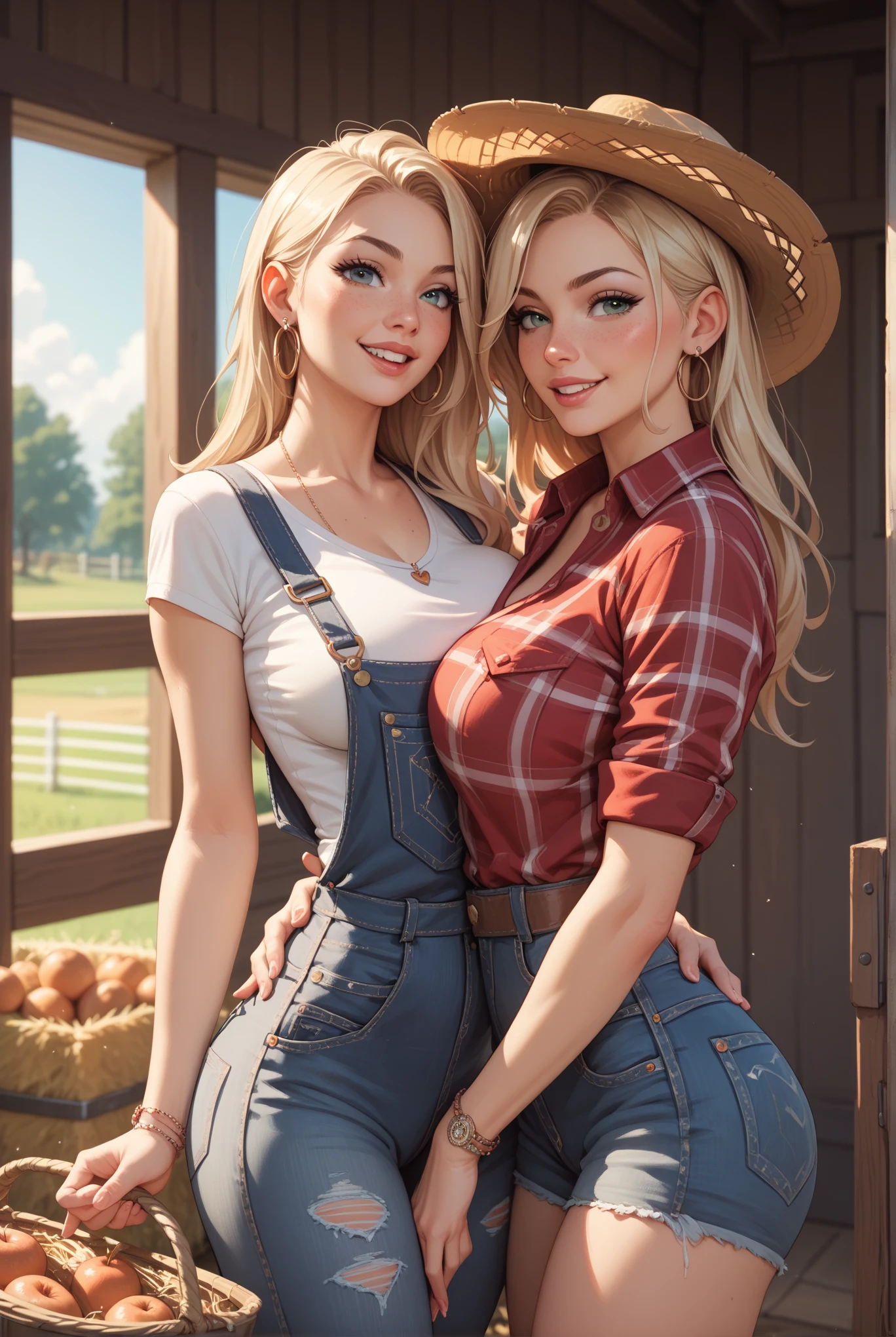 masterpiece, best quality, highres, Ann Takamaki, 1girl, blonde hair, long hair, twin tails. Blue eyes, jewelry, earrings, piercing, unbuttoned white shirt, open shirt. partial nudity, massive breasts. nipples. no bra. black choker, blue necktie, no skirt smile, standing, cowboy shot, outdoors, Futanari. Penis. Girl with penis. Dickgirl.