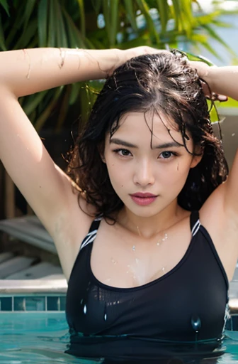 16K，Ultra HD，Jilin beauty diving athlete，model，Very tall body，Elongated face，whole body