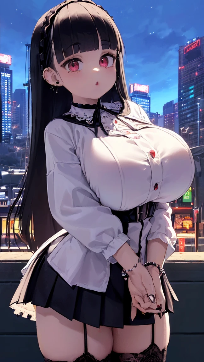 beautiful, breathtaking mature fox-woman, large, sagging breasts, light black hair with white streaks, earrings, (short shorts, superiority, naughty, thick thighs, with a sexy neckline: 1.1), (micro shorts: 1.1), ((masterpiece, best quality; 1.3)), ultra detailed, 8k unity wallpapers, CG, ray tracing, illustration, colorful, cinematic shadow, extremely detailed and beautiful background, vhd, VRay Shading, RT)), (slutty face: 1.2), mischievous smile, (large saggy breasts), wide hips, big ass, flirting with the viewer, facing the viewer, facial blush, standing in front, cute sexy pose, cowboy shot, on home porch, night, bright, bright light, ultra detailed, scenic, atmospheric, bimbo, big lips, detailed face and eyes, tilt headshot, intimacy, medium shot, calf height, from below, gyaru, hair clip, ((wearring white sheer pantyhose)), long legs, long thighs, wide thighs, wide seductive pelvis, wide seductive ass, huge massive ass, seductive mature sex body, (((missionary fuck pose, missionary sex on bathroom)))