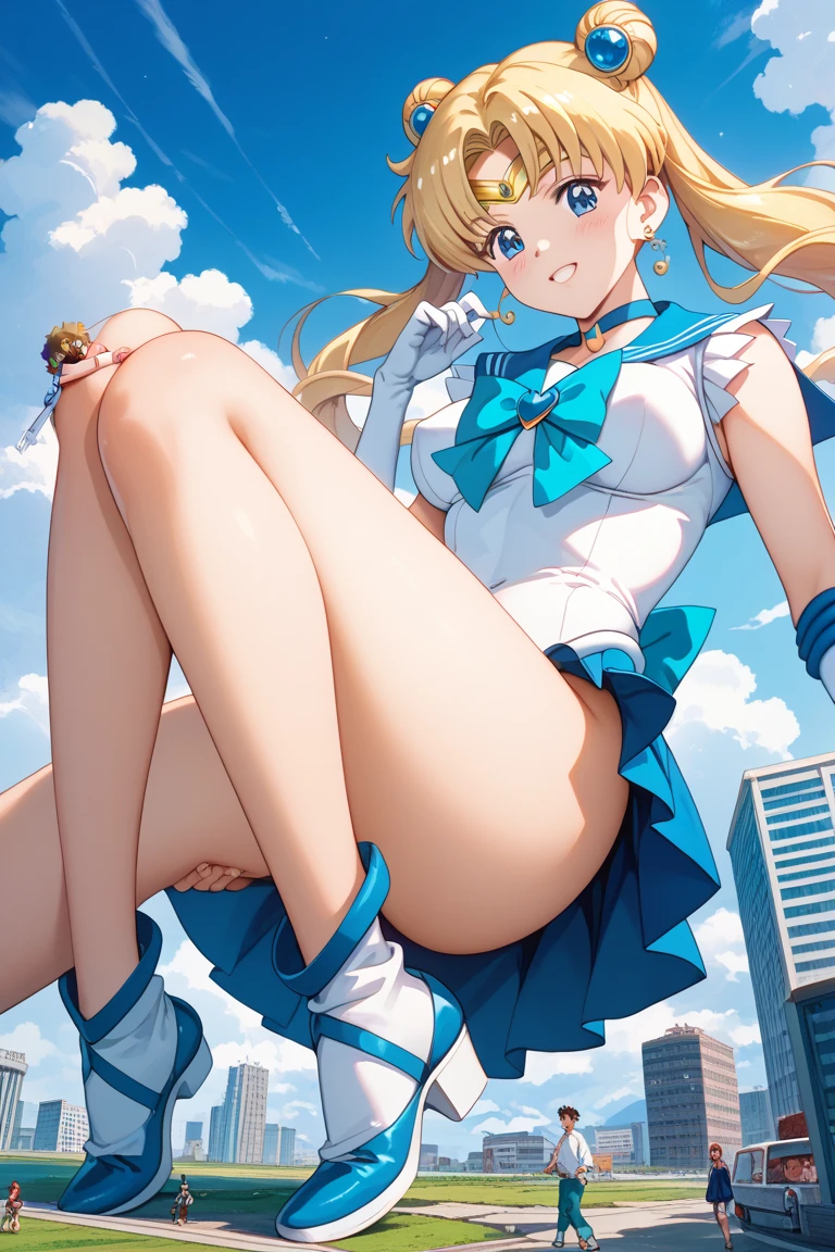 (Trading cards:1.2)、(gold framed:1.2)、(highest quality:1.1), (masterpiece:1.4), (absurd:1.0), Portrait, Close-up,
1, sailor uranus, KizukiAi,, big and full breasts, aqua eye, blonde hair, sailor warrior uniform, sailor collar, chest bow, yellow ribbon, charming skirt, white elbow gloves, by the pool, (Smile:1.2), looking at the viewer, erect nipples、show off panties、super mini skirt、micro panties、(dynamic pose:1.2)、(Downから見る:1.2)、camel toe.between legs、belly button、spread your legs.(NSFW:1.2)、(Down :1.2)、between legsフォーカス、dynamic angle