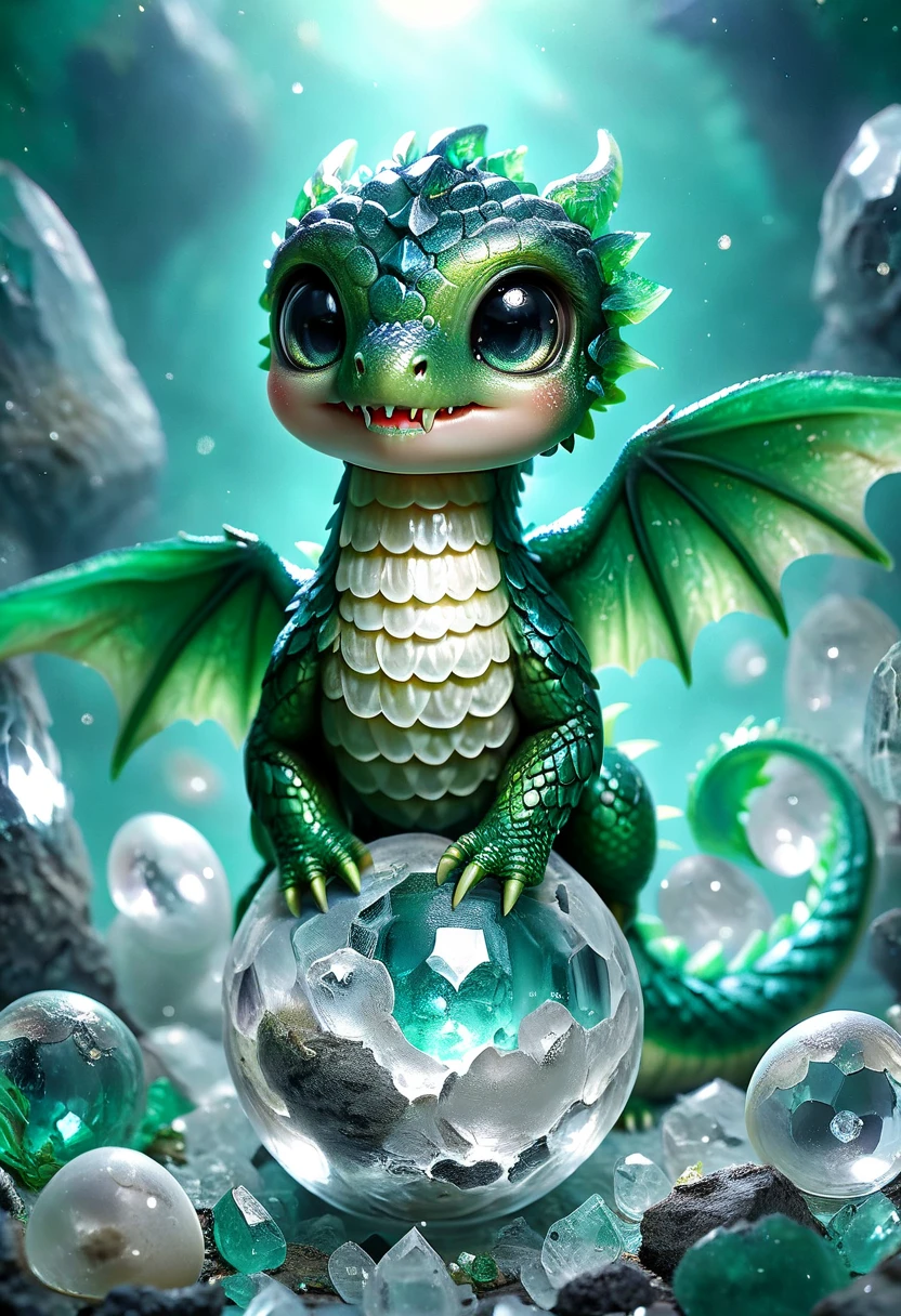 Gorgeous tiny hyperrealistic dinosaurus with realistic eyes and bright different colors taking care of a necklace, Chibi, adorable and cute, logo design, cartoon, cinematic lighting effect, charming, 3D vector art, cute and quirky, fantasy art, bokeh, hand drawn, digital painting, soft lighting, isometric style, 4K resolution, photorealistic rendering, highly detailed cleaning, vector image, photorealistic masterpiece, professional photography, simple space scenery, isometric, vibrant vector,jungle background,fire elemental, mythical creature,rex,t-rex,cute,close up,in glass ball,smile,cute,baby dino,smiling,baby dragon,steampunk