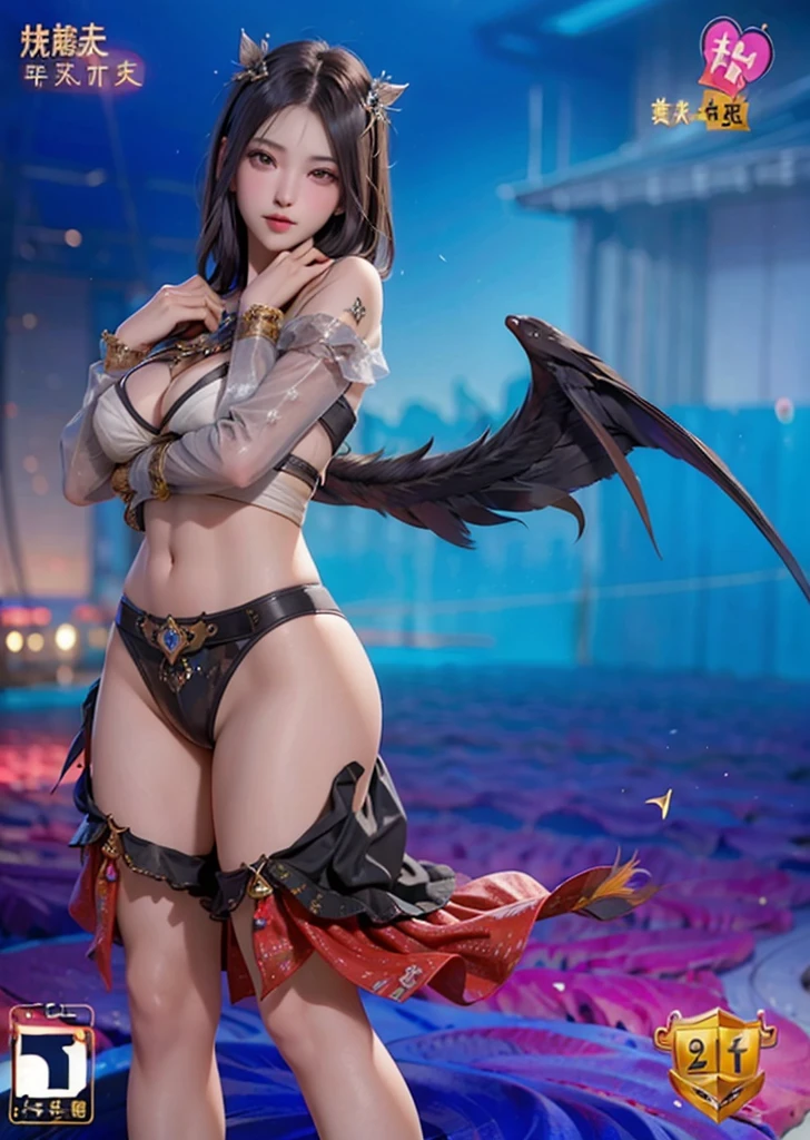 Beautiful woman of the dragon tribe、Golden hair with big wings。Half human woman and half dragon with a dragon-like tail、((Finest quality)),(超A high resolution),(ultra-detailliert),((Best Anime)),sharpnes,Clair,Art with astounding depictions,Glamorous atmosphere:1.4, (Golden gorgeous embroidery on red leather BDSM,Limbs are 2 pairs,skirt by the,Woman with long black hair,)),