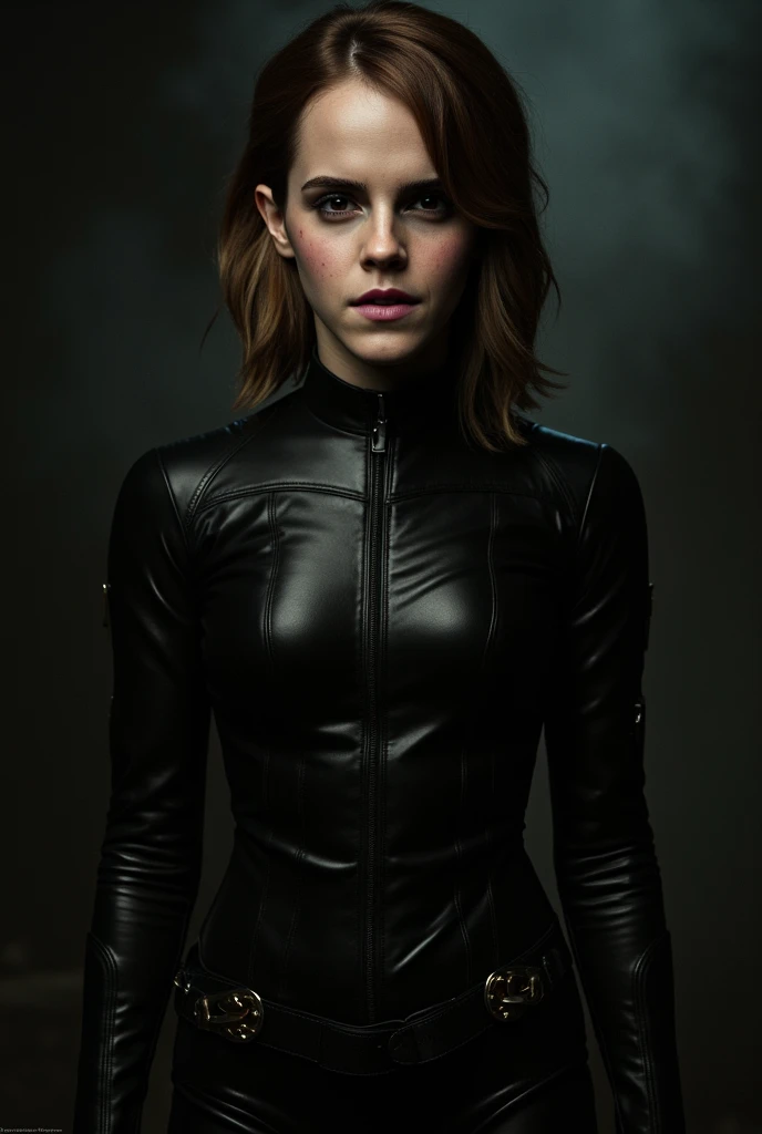 masterpiece, (Emma Watson as Hermione Granger), thighs exposed, exposed, Pantiesd, in intimate black latex, ultra detailed, ultra realistic, half body shot, slender body, narrow hips, , small ass, very detad face, (Cinematic lighting, hips), Dramatic, award winning photography, невероятный masterpiece, 16K, Ultra high resolution.Photorealistic, uhd, RAW, SLR camera, (NFV:1.2), tight latex all over the body