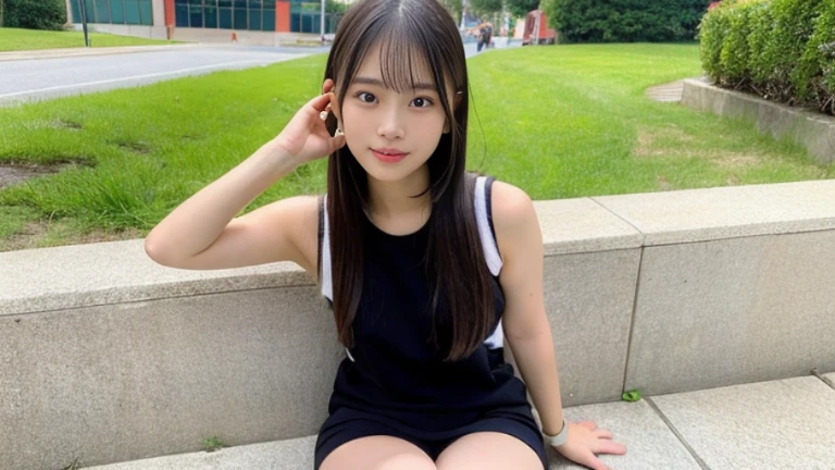 ((highest quality、8k、masterpiece:1.3)),((((fullbody shot)))),Ultra-high resolution,big eyes,Japanese,bangs,(a girl),(1 girl),((20 years old)),((facing at viewer)),(long hair),(((nude))),grin,((squatting)),(((pussy))),((black short crew socks)))