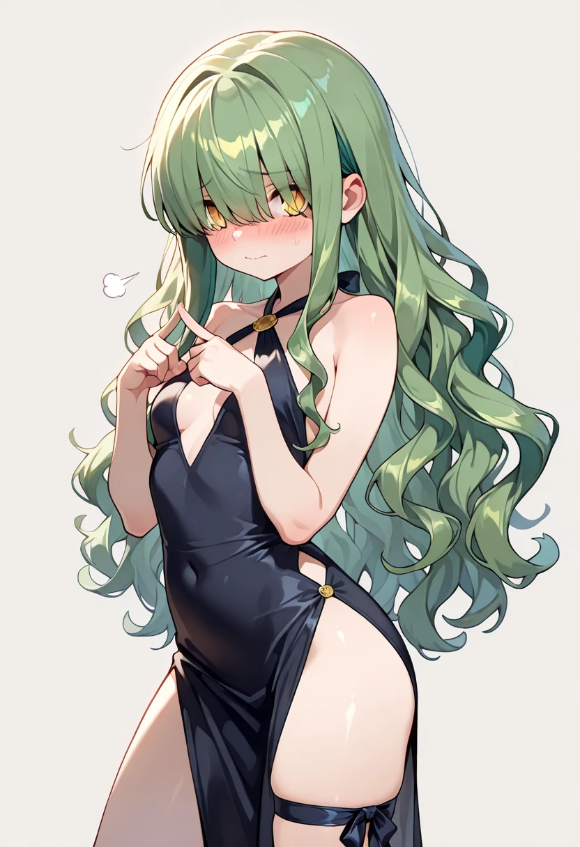 a close up of a cartoon of a woman in a bikini, Tatsumaki, Tatsumaki de one punch man, Thick, oppai, oppai proportions, Tatsumaki with green curly hair., , With big breasts, Fubuki, With big breasts, seductive anime girl, she tit, bbwchan