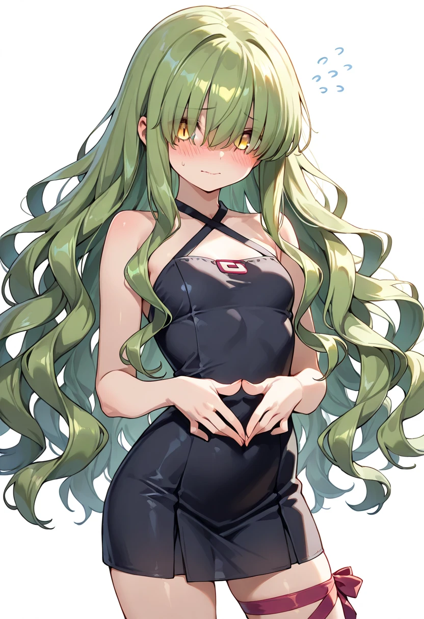 absurdres, best quality, 1girl, solo, <lora:slime-nvwls-v1:0.8>, slim3, (green skin)), slime girl, green hat, green dress, colored skin, monster girl